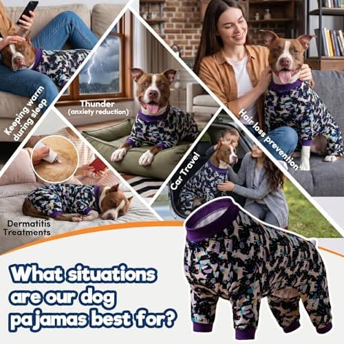 LovinPet Large Breed Dog Clothes, Wound Care/Post Surgery Recovery Shirt for Large Dogs, Unicorns in Space Black Print, UV Protection, Pet Anxiety Relief, Stop Shedding for Dogs, Pet PJ's, 2XL - Thumbnail 5