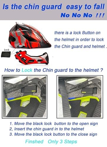 Natuway Toddler and Kids Full Face Helmet, Girl and Boy BMX Multi-Sport Detachable Mountain Dirty Bike Helmet Around 3-12 Years Head Circumference. - Thumbnail 3