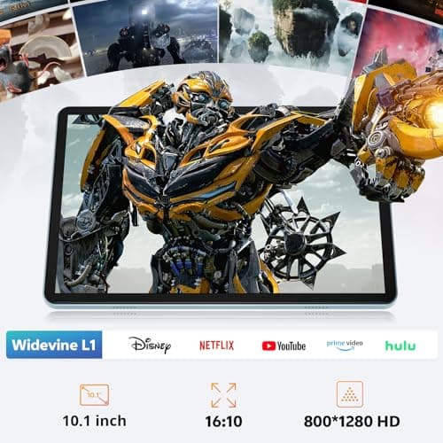 FIRYMID Android Tablet with Keyboard, 24GB+64GB, 1TB Expand, 10 inch Android 15 Tablet with 1.8Ghz CPU, 2MP + 8MP Camera, 10H Battery, 5G WiFi, BT5.3, Widevine L1, Split Screen, Case, Mouse, Stylus - Thumbnail 5
