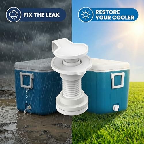 2 Pack 1.5” Cooler Drain Plug Replacement Kit for Coleman Xtreme – Exact Fit, No Leaks, Cap + Shaft + Gasket Included - Thumbnail 2
