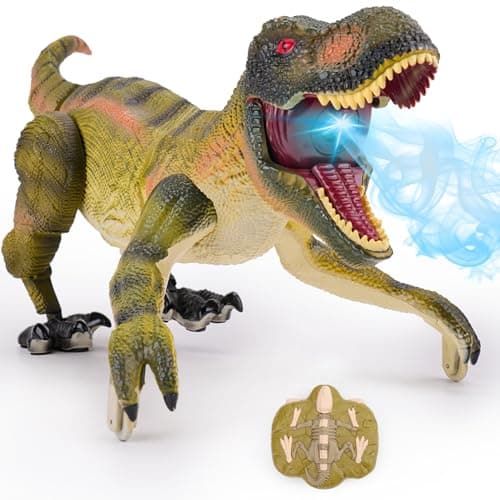 NEXBOX Remote Control Dinosaur Toys for Kids 3-5 5-7 Year Old, Ideas Birthday Gifts for Boys, Big RC Walking T-Rex Dino with Touch Control, Realistic Roar, Spray, Lights - Image 1