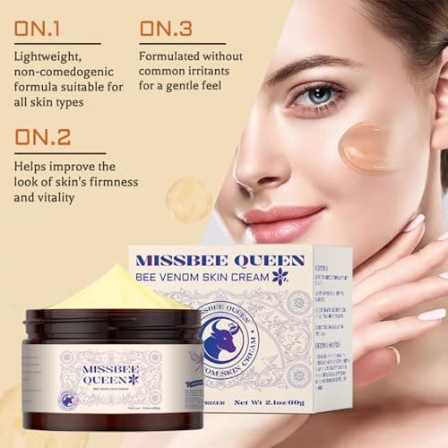 Bee Venom Skin Treatment Cream | Bee Venom Cream for Skin | Anti-Aging Cream | Wrinkles & Fine Lines | Oily & Sensitive & Dry Skin & Body | Day Cream | 2.1 oz / 60g - Thumbnail 3
