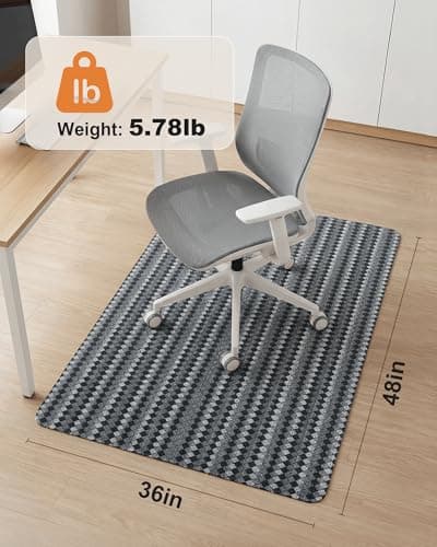 Carvapet Office Chair Mat for Hardwood Floor, 36x48 Inch Heavy Duty Floor Protector, Non Slip Desk Chair Mat for Rolling Computer Gaming Chairs, Easy to Clean Diamond Pattern - Thumbnail 6