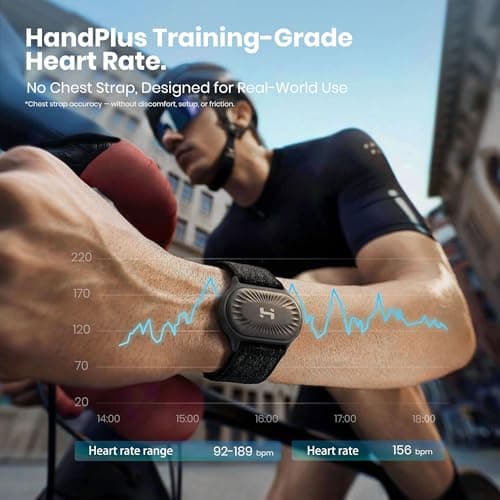 HandPlus Heart Rate Monitor, Comfort Training-Grade Optical Fitness Tracker, Advanced Optical HR with Zone Accuracy, 72h Offline Storage, Bluetooth & ANT+ for Fitness Training - Thumbnail 2