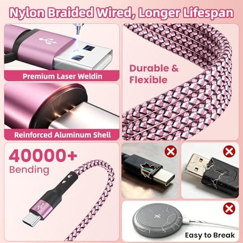 3 Type-C 4 in 2 Charging Cable for Phone iWatch Charger, Multi USB C Charging Cable, Travel Essentials USB C Splitter Multi Charging Cord for iWatch Ultra/SE/11-1, iPhone17 16 15, Android, More -2Pack - Thumbnail 5