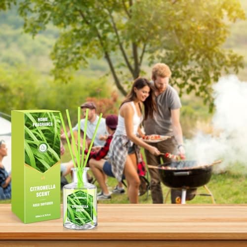 SCENTORINI Citronella Reed Diffuser Set, 6.7 Fl Oz Summer Scented Diffusers for Home, Citronella Oil Reed Diffusers, Suitable for Bedroom, Bathroom, Patio, Camping, Courtyard, Pool, Outdoor Use - Thumbnail 5
