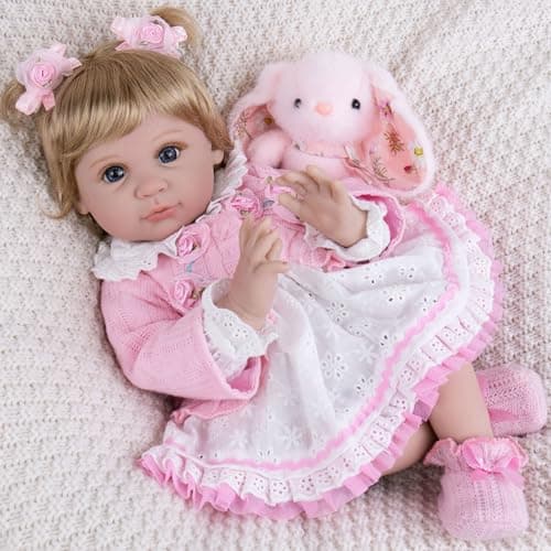 Milidool Lifelike Reborn Baby Dolls Girl - Realistic Newborn Silicone Real Life Baby Dolls with Complete Feeding Toy Accessories Set for 3+ Year Old Girls Gifts, Pretend Play, Collection - Image 1