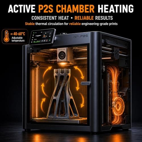 P2S Chamber Heater MartilloTech M2 with Air Purifier for Bambu Lab P2S 3D Printer, 300W Active Heating with HEPA & Carbon Filtration, 40-60°C, Auto IR Start/Stop, Anti-Wraping & Dry Filaments - Thumbnail 2