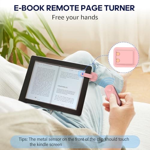 Oresoc RF Remote Control Page Turner for Kindle Paperwhite,Kindle Accessories Remote Photo and Video for E-Book iPhone iPad Android Tablets Reading Novels Comics Remote Control Extenders(Pink) - Thumbnail 2