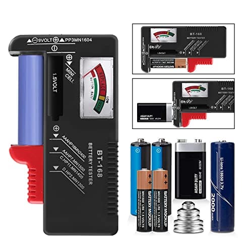 2Pcs Battery Tester Checker, Universal Battery Checker for AA AAA C D 9V 1.5V Button Cell Household Batteries Smal Electrical Monitor Meter Equipment (Requires No Battery for Operating) - Thumbnail 3