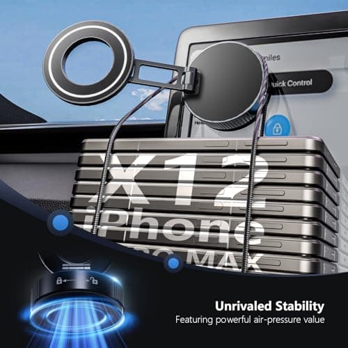 TBCR Vacuum Suction Cup Phone Mount, 360° Adjustable Magnetic Phone Holder for Car – [89+lbs Strongest Suction & 2800gf Magnetic] Swivel Lock for Car/Gym/Mirror/Shower - Thumbnail 3