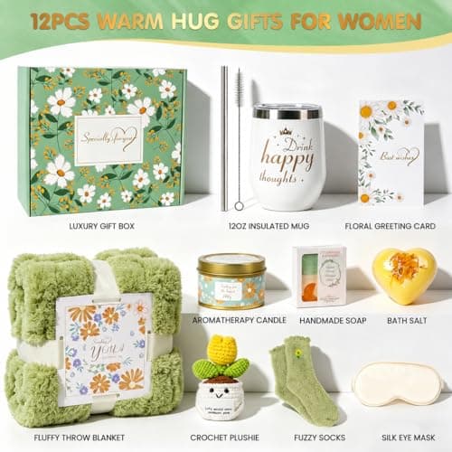 OPOWIS Self Care Gifts for Women Get Well Soon Gift Baskets, Spa Care Package After Surgery Recovery, Sympathy Inspirational Thinking of You Gift Set for Mom Best Friend Sister Sick Feel Better Gifts - Thumbnail 2