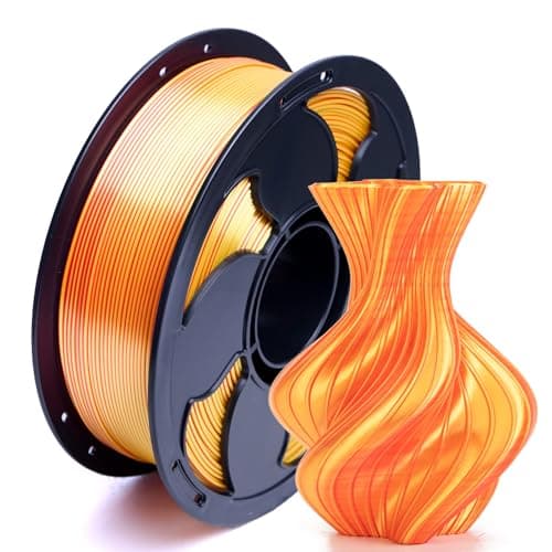 3D Printer Filament Silk Dual Bi Color Gold Red, Coextrusion 1.75mm PLA Filament with Shiny Silk Rainbow Color, 1kg (2.2lbs) Spool Neatly Wound Smooth Color Transition 3D Printing Filament - Image 1