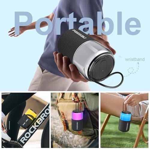 Passau Portable Bluetooth Speaker with Lights Show, 15W Loud Clear Sound, White Elephant Gifts for Adults, BT 5.4, LED Lights up Speakers Stocking Stuffers Gifts for Kids, Teen, Girls, Boys (2 Pack) - Thumbnail 3