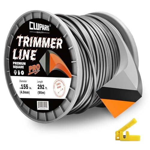 Cluparis .155-Inch Heavy Duty Trimmer Line, 3lb 292ft Professional Square Weed Eater String, 3-Component Tri-Extrusion for Extra Durability, Fits Echo Husqvarna Ryobi, with Super Line Cutter - Image 1