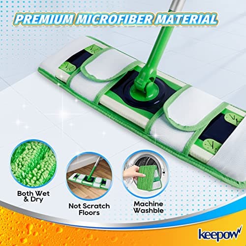 KEEPOW XL Wet Pads Refills for Swiffer XL, Wet Mopping Cloths for Swiffer XL Mop, Reusable Microfiber Mop Pads for Hardwood Floor, 4 Pack - Thumbnail 4