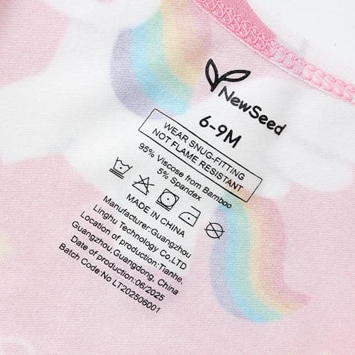Baby One-Piece Footies Long Sleeve Rompers 2-Way Zipper, Baby Bodysuit Bamboo Clothes for Boys Girls (Unicorn, Newborn) - Thumbnail 2