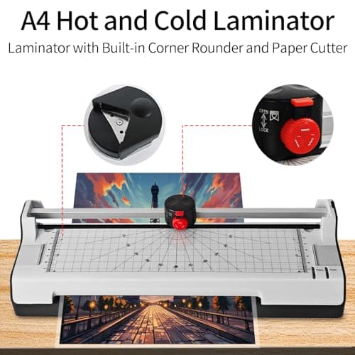9 Inch Laminator Machine for Documents and Photos, 4 in1 A4 Thermal Laminating Machine with Never Jam Technology, 5 Mil Thick, Use for Home Office School - Thumbnail 4