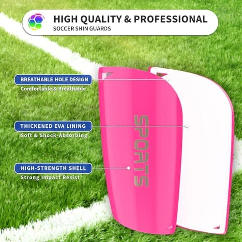 ATHCISE Kids Youth Soccer Shin Guards with Sleeves, Slip in Shinguards Soccer Shin Pads for 3-15 Years Old Boys Girls Child Teens - Thumbnail 4