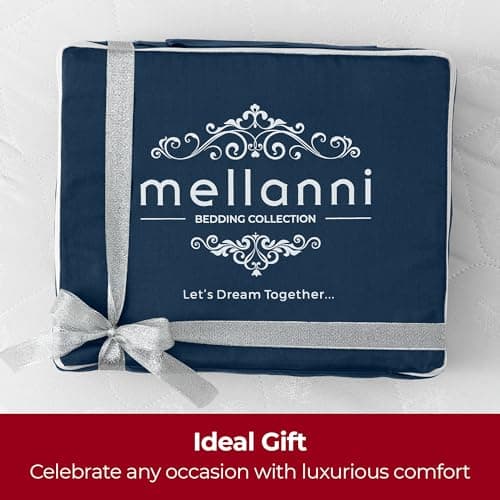 Mellanni 400 Thread Count Cotton Sateen Bedding Set - 4 Piece Bed Sheets Set - Fits Mattresses up to 16" Deep - Cooling Sheet for Hot Sleepers (Full, Navy) - Thumbnail 5
