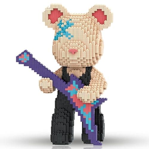 SehrKlug 12.6" Teddy Blocks Bear Building Bricks Figure Set for Adults, Collector-Edition DIY Craft Kit, Trend Home Decor for Office, Bedroom or Book Shelf, Stress Relief Gift for Men Women, Birthdays - Image 1