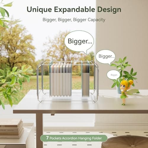 Wheat Straw Expanding Hanging File Folders, File Organizer, 1.2" Accordion Pockets, Large Capacity, Letter Size for Filing Cabinet, Healthy Living- UN Blue& Mint Green&Strawberry Pink-3 Packs - Thumbnail 5