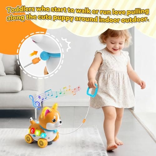 Baby Toys for 6-12-18 Month, 3-in-1 Musical Puppy Toy, Crawling & Walking Toys for 1 Year Old Boy Girl Gifts, Bilingual Learning Educational for 7 8 9 10 Months Developmental Toy - Thumbnail 6