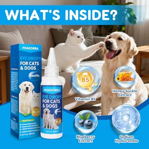 PHASORRA Dog & Cat Eye Drops, Soothing Eyes, Relieve Eye Irritation & Itching, Redness, Gentle and Safe - 2 fl oz - Thumbnail 5