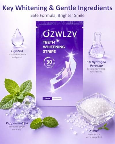 Teeth Whitening Strips, Purple Whitening Strips, Purple Color-Correcting Technology, Deep Stains Removal, Enamel Safe & Low-Sensitivity, Mint Flavor for a Brighter Smile, 28 Strips (14 Treatments) - Thumbnail 3