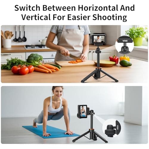 VRIG 40cm/15.7" Telescopic Selfie Stick Tripod for DJI Osmo Action 5 Pro/ 4/ Osmo 360, AC-79 Action Camera Vlog Handle Grip with Ball-Head Magnetic Quick Release Mount Adapter - Thumbnail 6