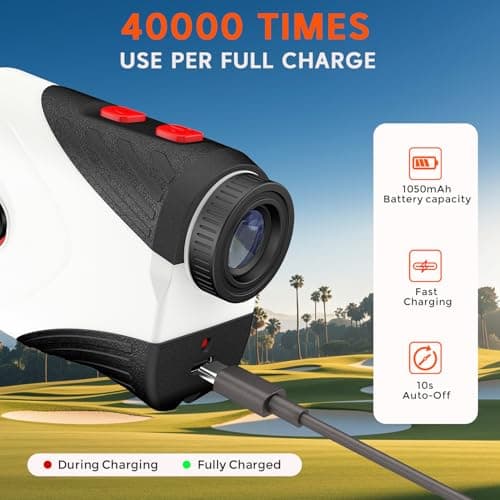 Golf Rangefinder with Slope,1200 Yards Laser Range Finder Golfing,7X Magnification,Flag Lock Vibration,Rechargeable Range Finders with Magnet Stripe,Continuous Scan Mode,High Precision Measurement. - Thumbnail 6