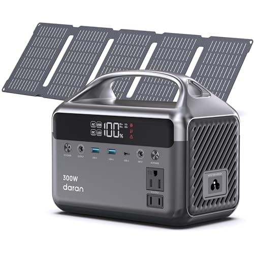 DARAN 192Wh Solar Generator with Solar Panel Included Portable Power Station 300W LFP Battery & AC Outlets 110V/ 600W Surge, Power Bank Fast Charging for Camping/Home/Power Outage/Hurricane Emergency - Image 1