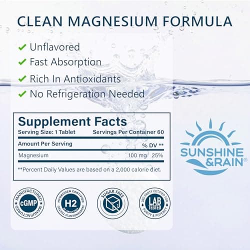 Molecular Hydrogen (H2) Tablets with Magnesium – 12 PPM Hydrogen Water Tablet for Drinking Water, Antioxidant-Rich, Supports Cellular Health, Recovery & Cognitive Function – Unflavored, 60 Tablets - Thumbnail 2
