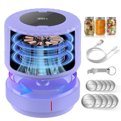 SelePow VP06+ Mason Jar Vacuum Sealer, Electric Vacuum Sealer for Jars with Wide and Regular Mouth Mason Lids, Cordless Handheld Jar Vaccum Sealer for Food Storage, Ideal Present for Mom, Wife, Purple - Image 1