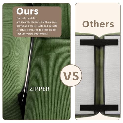 141" Cloud Sectional Couch for Living Room, Oversize Boneless Modular Sectional Sofa with Deep Seat, L Shaped Modern Cloud Sleeper Sofa Bed with Chaise, Green - Thumbnail 5