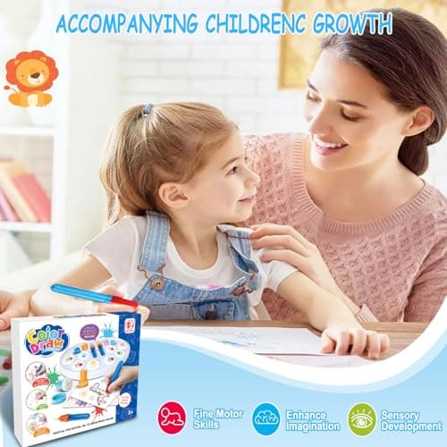 Zyllver Color Magic Light Brush Set, Mess Free Painting Art Activities for Home & Classroom, Christmas & Holiday Gift for Toddlers Ages 3+ - Thumbnail 4