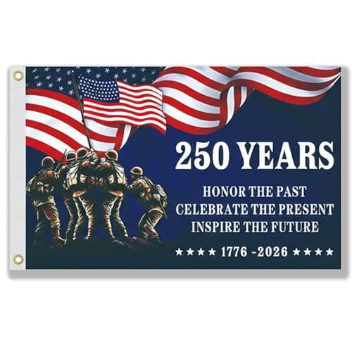 250th Anniversary American Flag, Semiquincentennial Commemorative 1776-2026, USA 250 3x5 Ft Flags, Double-Sided Printed, Three-Layer Fabric, Outdoor Decorative Flag (B) - Image 1