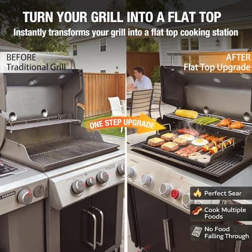 Hisencn Griddle for Gas Grill, Grill Flat Top Griddle, Stove Top Griddle for Gas Stove, 25” x 16” Grill Griddle for Weber, Blackstone, Charbroil and More, Heavy-Duty Grill Flat Top Griddle - Thumbnail 2