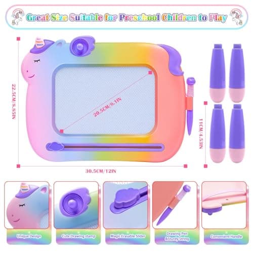 MEJCFARI Toddler Toys 3,Magnetic Drawing Board Baby Toys,Toddler Girl Boy Toy Writing Doodle Board,Learning Educational Kids Toy 3 Year Old Girls Boys Christmas Birthday Gifts - Thumbnail 3