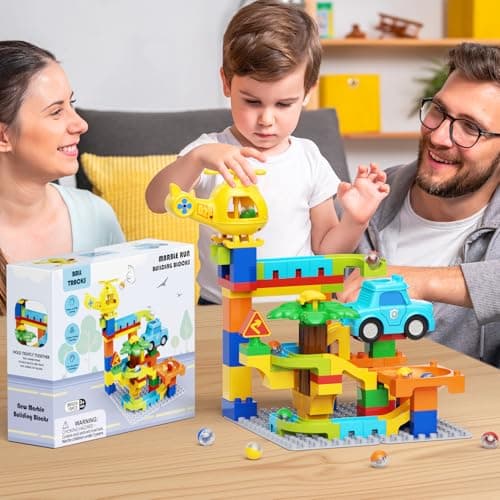 burgkidz Marble Runs for Kids 4-8, Educational Learning Marble Maze Toys Compatible with All Major Brands of Building Blocks STEM Toys for Kid Age 3 4 5 6 7 8+ - Thumbnail 6