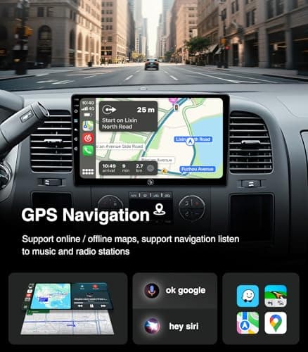 Touchscreen Car Stereo Radio Upgrade for Chevy Silverado 2007-2013 GMC Sierra Yukon Buick Enclave Replacement Head Unit Installation Kit Built in CarPlay Android Auto(10" 2G+64G) - Thumbnail 4