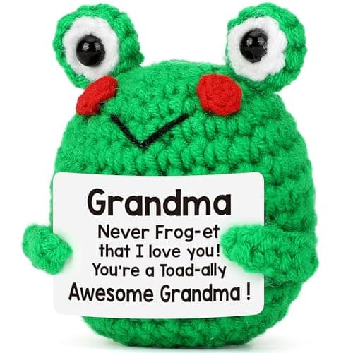 Grandma Gifts, Mothers Day Grandmother Gigi Gifts for Grandma Mother's Day Birthday Gift for Nana Grammy Grandmother Grandparents Day Christmas Valentines Day Cute Mini Crochet Frog Gift for Her