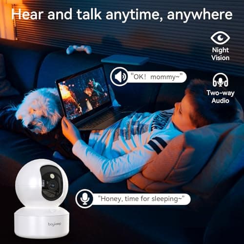 BoyKeep Indoor Camera - 2K Pet Camera, 5G/2.4GHz WiFi Cam for Baby Monitor with Phone App, 360° Pan & Tilt, 2-Way Audio, Color Night Vision, New for 2026 with 12s Free Cloud Storage - Thumbnail 5