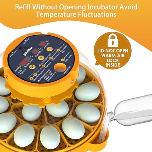 16 Duck Eggs Incubator with App Control, Chicken Incubators for Hatching Eggs with Humidity Control, Small Incubator for Holding Extra Poultry Eggs with Custom Mode, Automatic Incubator for Beginner - Thumbnail 3
