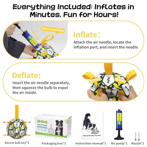 COSOWO Interactive Dog Soccer Ball with Straps, Footable Floating Dog Toy for Training, Fetch & Water Play, 6 Inch for Small Medium Dogs, A - Thumbnail 5