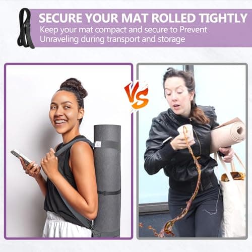 Yoga Mat Strap Carrier with Storage – Adjustable Velcro Tie Straps for Easy Carrying & Secure Holding – Universal Fit for All Mats (Classical Grey) - Thumbnail 2