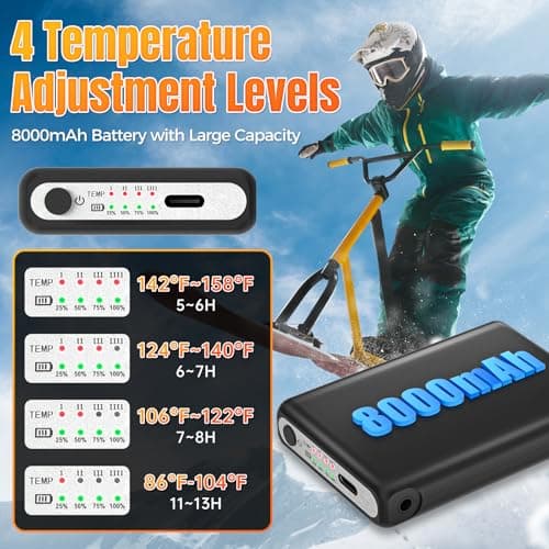 Starines 8000mAh Heated Socks for Men Women,APP Control Rechargeable Battery Electric Socks,Heating Foot Warmers Up to 13H Valentine's White Elephant Gift for Outdoor Winter Work Ski Hiking Hunting - Thumbnail 4