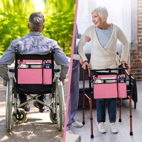 supregear Accessories Bag for Walker, Wheelchair, Rollator - Walker Basket Bag w/Cup Holder - Seniors Caddy Attachment Pouch for Walkers, Water Resistant Large Capacity Carry Storage Carrier Tote - Thumbnail 3