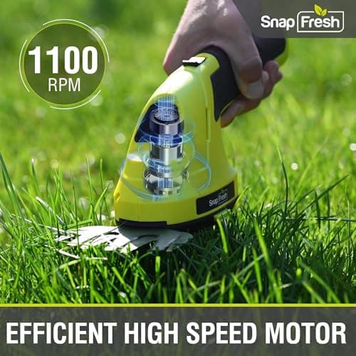 SnapFresh Cordless Grass Shears & Hedge Trimmer, 2-in-1 Handheld Electric Lightweight Hedge & Shrub Trimmer with Battery for Garden Yard Lawn, 2.0Ah Battery & USB-C Charging Cable Included - Thumbnail 6