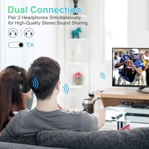 2026 Upgraded Pro Bluetooth 5.4 Transmitter Receiver,2-in-1 Airplane Wireless Adapter for Flight,TV,PC,Gym,Switch,Compatible with 2 AirPods/Headphones;Audio AUX Receiver for Car/Home Stereo - Thumbnail 5